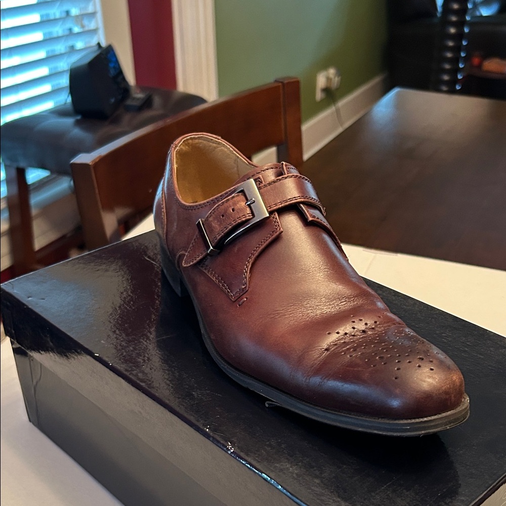 Classic Brown Leather Men's Derby Shoes - Picture 2 of 5
